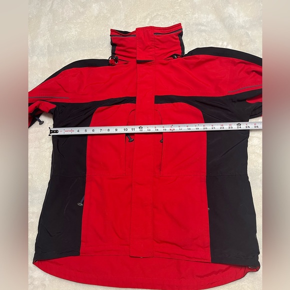 Obermeyer ATC Red & Black Ski Snowboard Jacket Mens Sz M Hood Zip Pockets lined - Picture 10 of 16